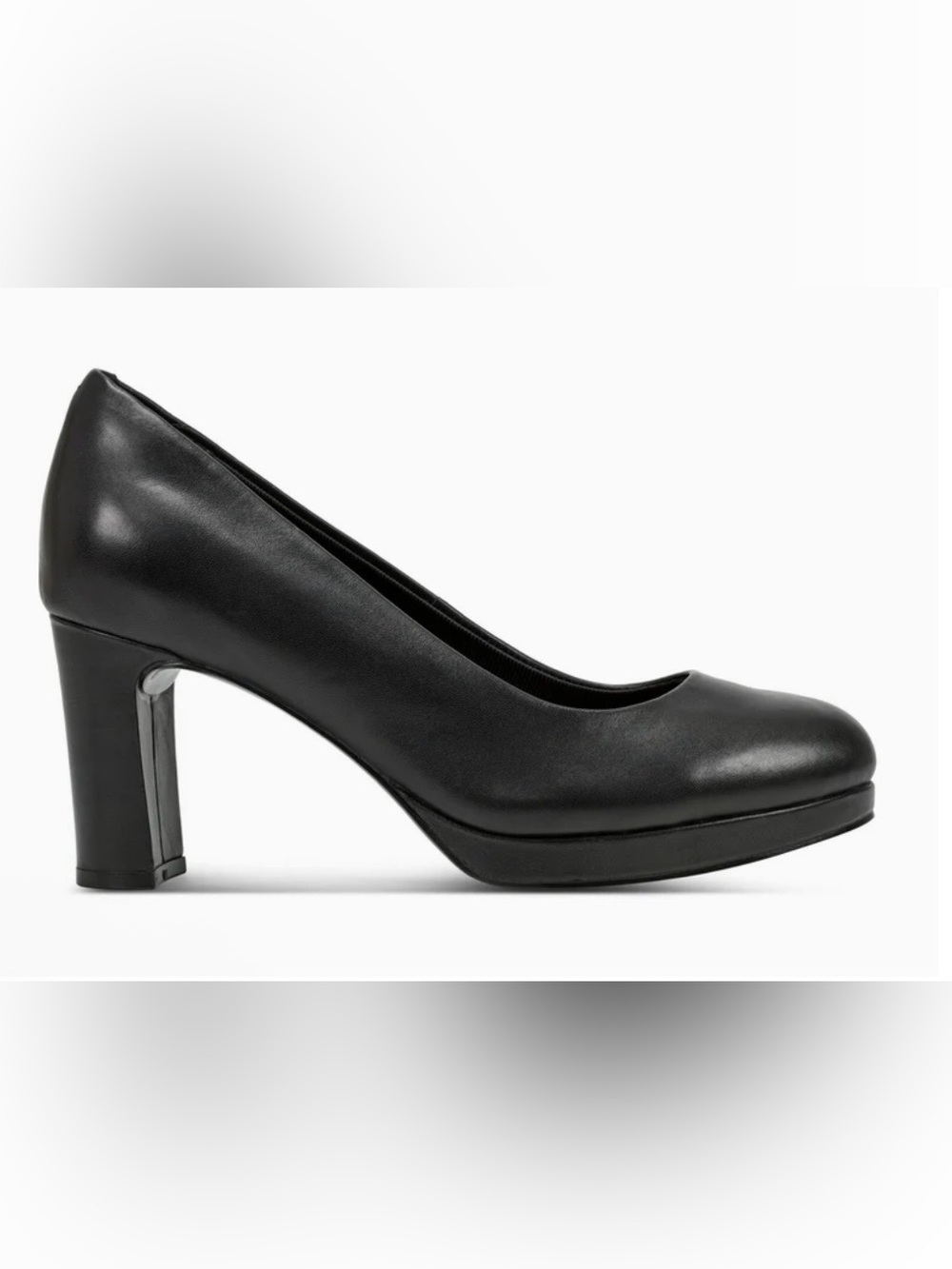 Rockport Total Motion Carmen Black Leather Platform Pumps Sz 9